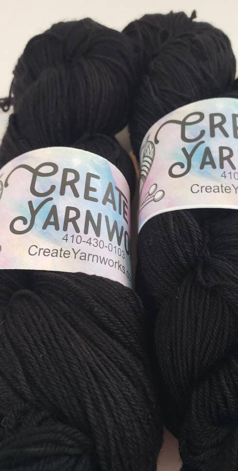 Almost Black in Superwash Merino/Nylon (85/15) Blend Fingering Weight Yarn