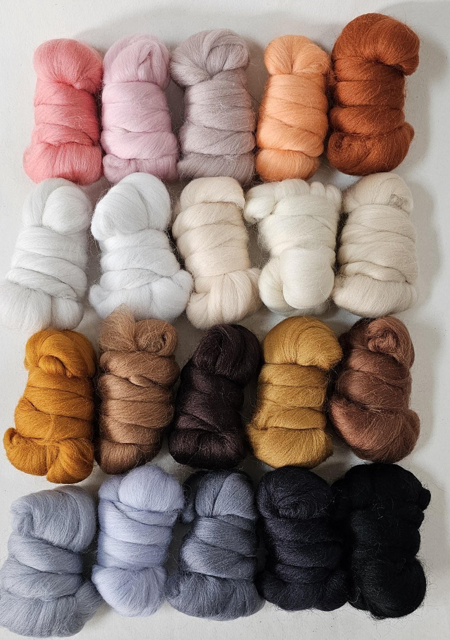 Naturals in 23 micron Merino Fiber for Needle Felting, Wet Felting, or Spinning