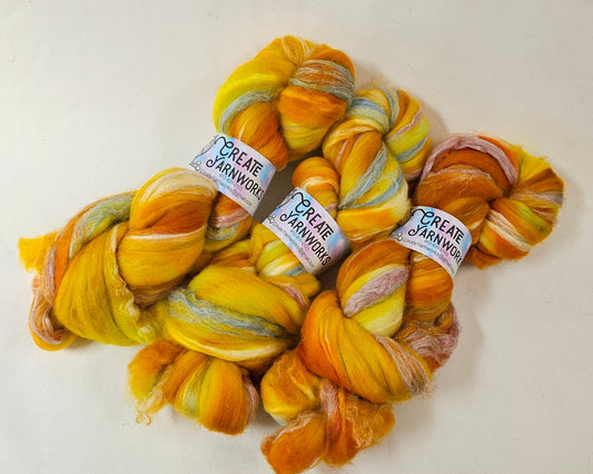 Goldilocks in Superwash Merino & Stellina Blend 4oz braid