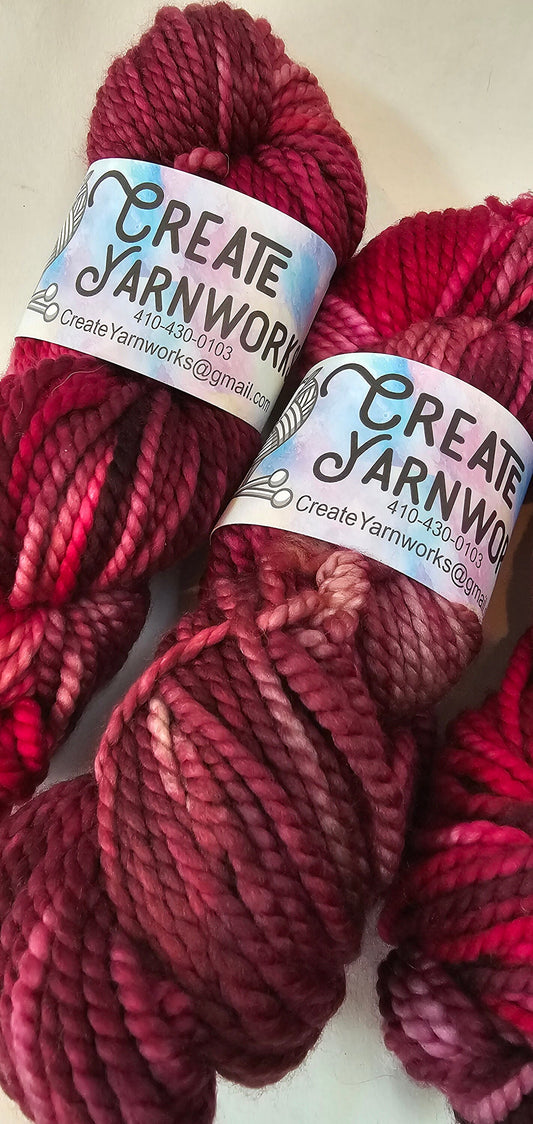Raspberry Wine in 100% Superwash Merino Bulky Yarn