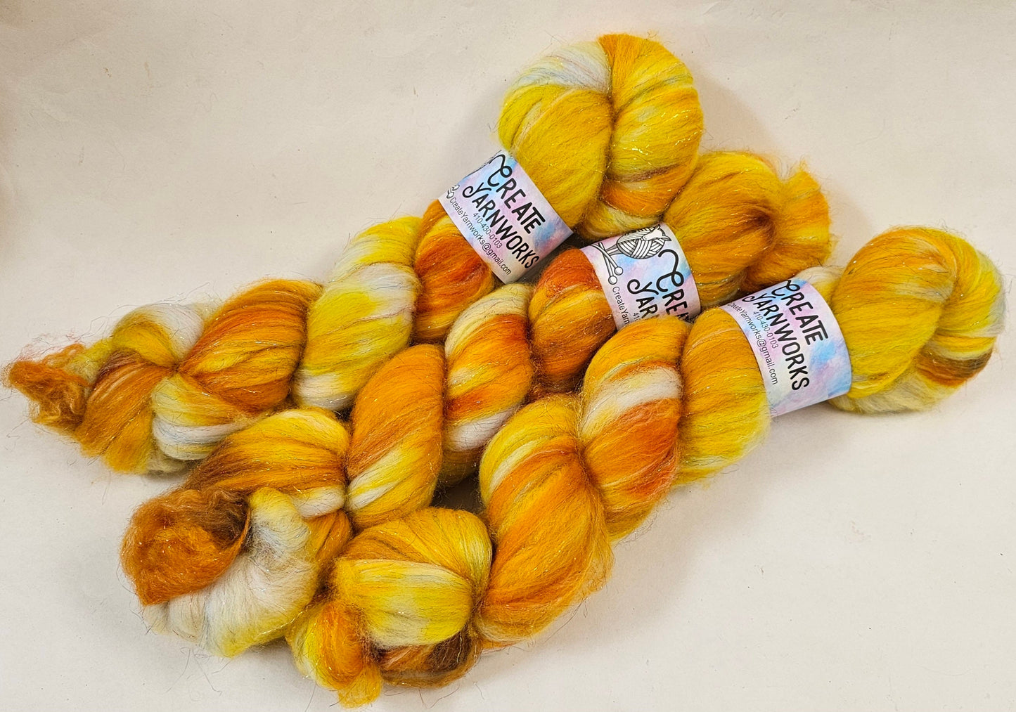 Goldilocks in Superwash Merino & Stellina Blend 4oz braid