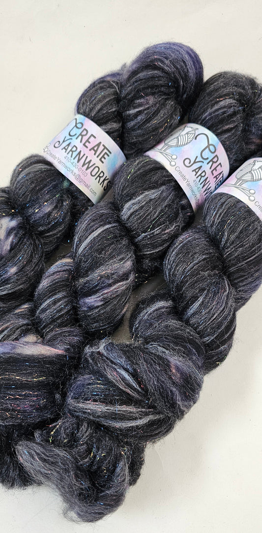 Navy in Superwash Merino & Stellina Blend 4oz braid
