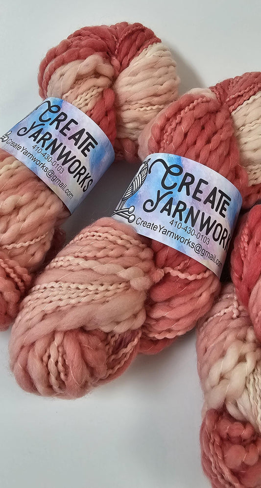 Broken Peach in Thick n Thin 100% Superwash Merino Bulky Yarn