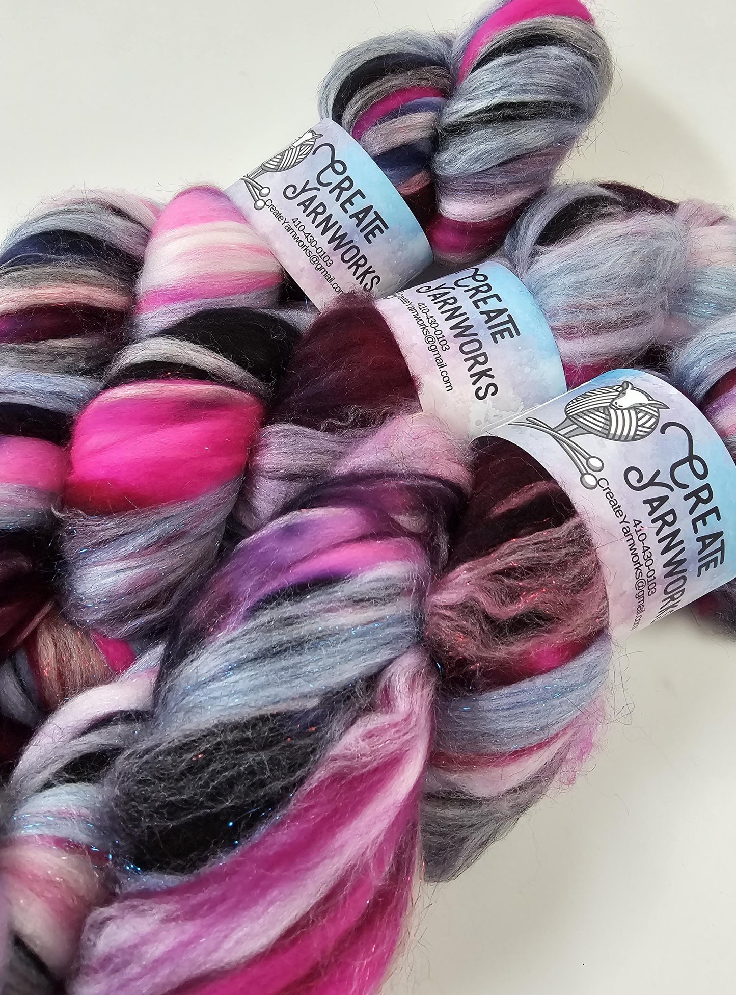 Aurora in Superwash Merino & Stellina Blend 4oz braid