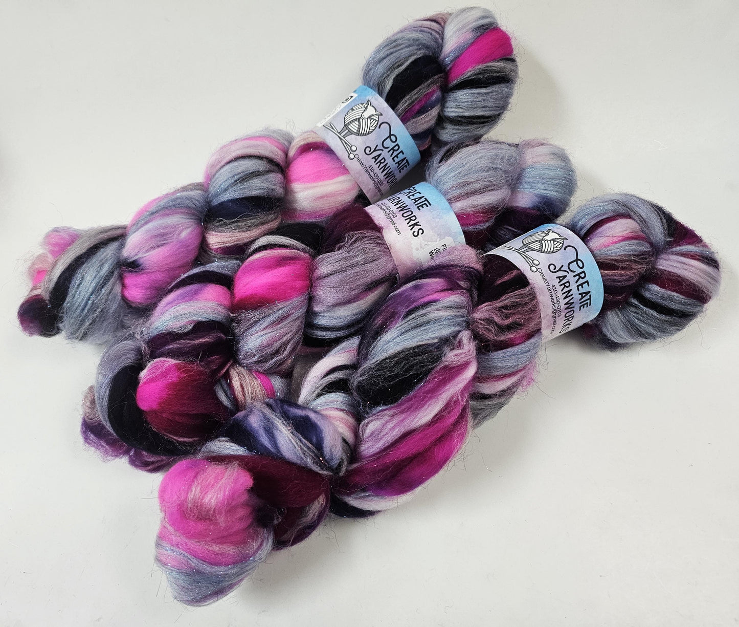 Aurora in Superwash Merino & Stellina Blend 4oz braid
