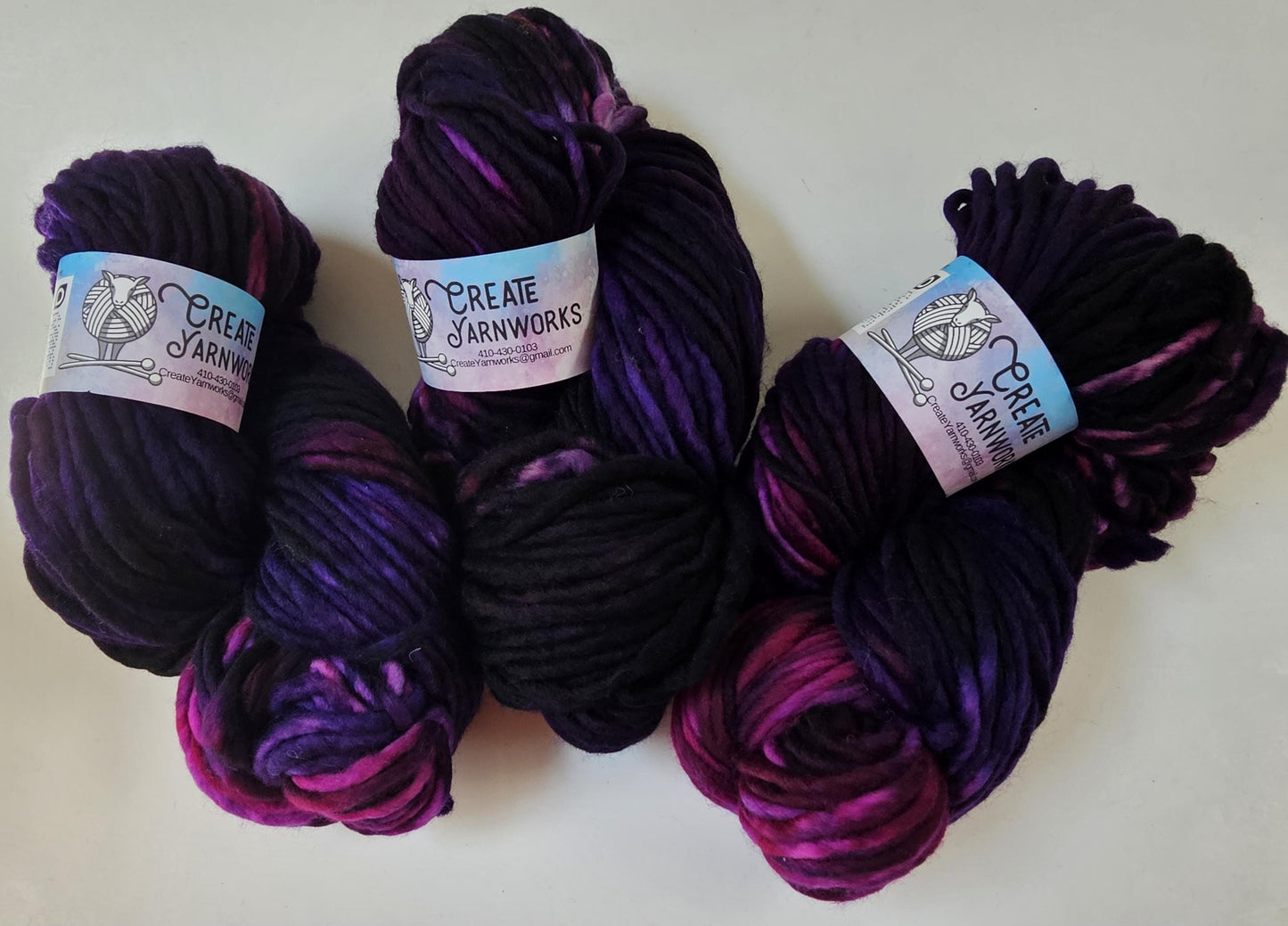 Purples in 100% Superwash Merino Super Bulky Yarn