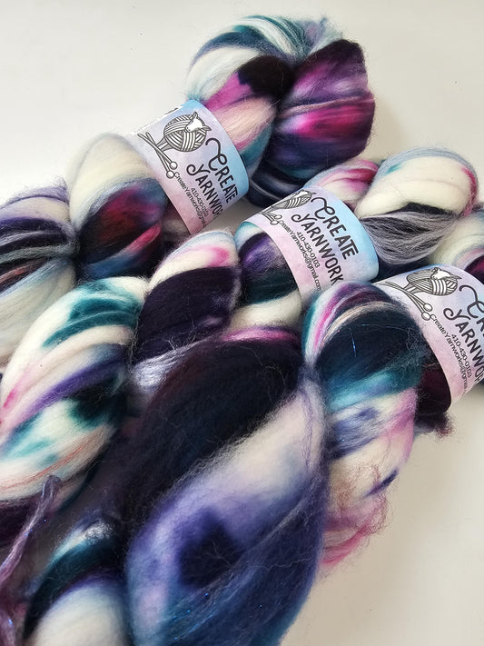 Jazzercise in Superwash Merino & Stellina Blend 4oz braid