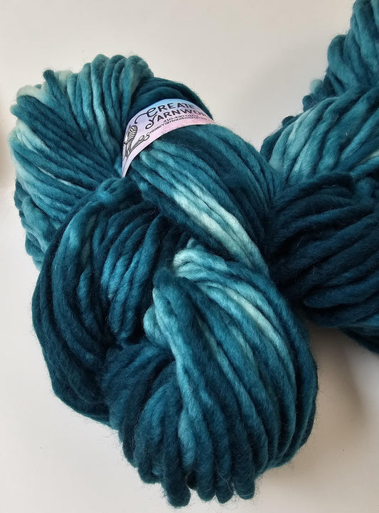 Tempting Teal in 100% Superwash Merino Super Bulky Yarn