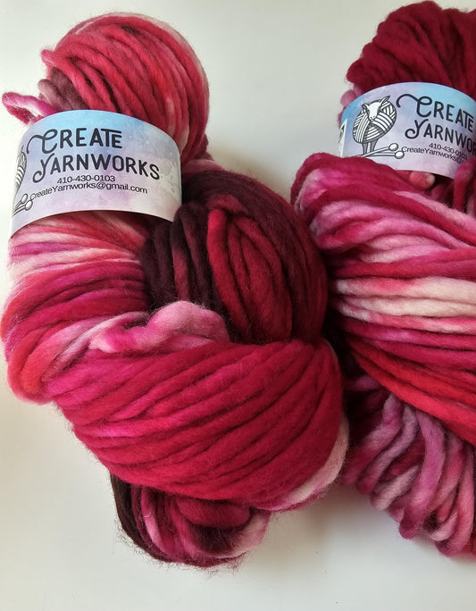 Raspberry Wine in 100% Superwash Merino Super Bulky Yarn