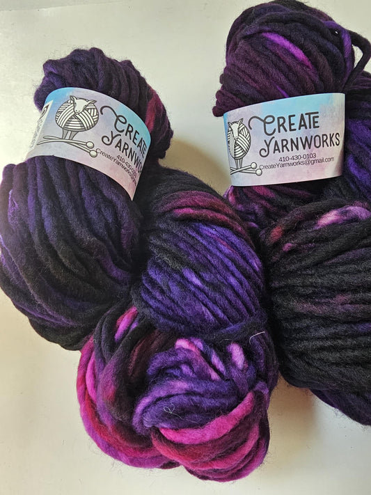 Purples in 100% Superwash Merino Super Bulky Yarn