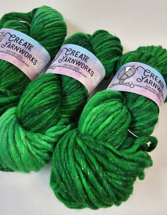 Irish in Silver Sparkle Superwash Merino Blend Super Bulky Weight Yarn