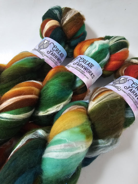 Tortoise Shell in Superwash Merino & Stellina Blend 4oz braid