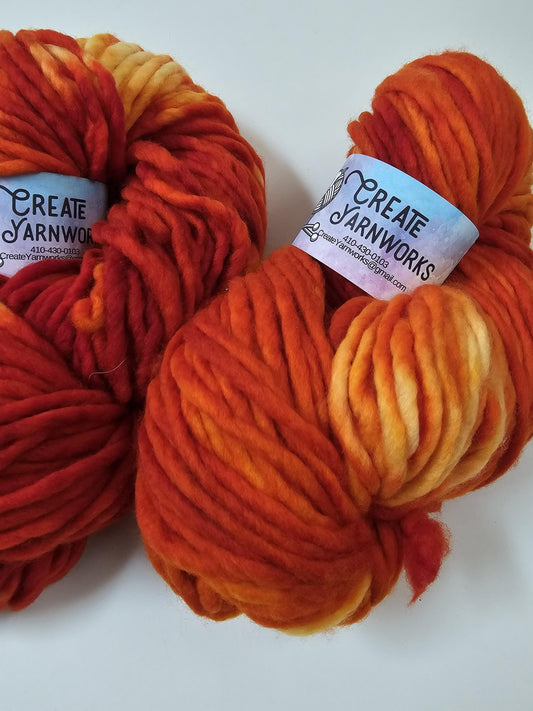 Pumpkin in 100% Superwash Merino Super Bulky Yarn