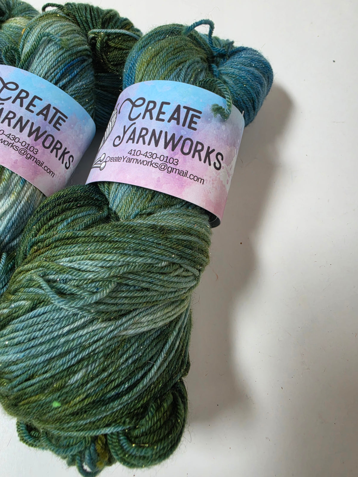 Oceans Deep in Gold Sparkle Superwash Merino Blend Fingering Weight Yarn