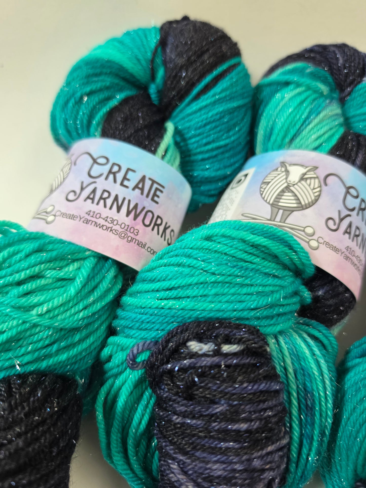 Mermaid's Tide in Silver Sparkle DK Weight Yarn