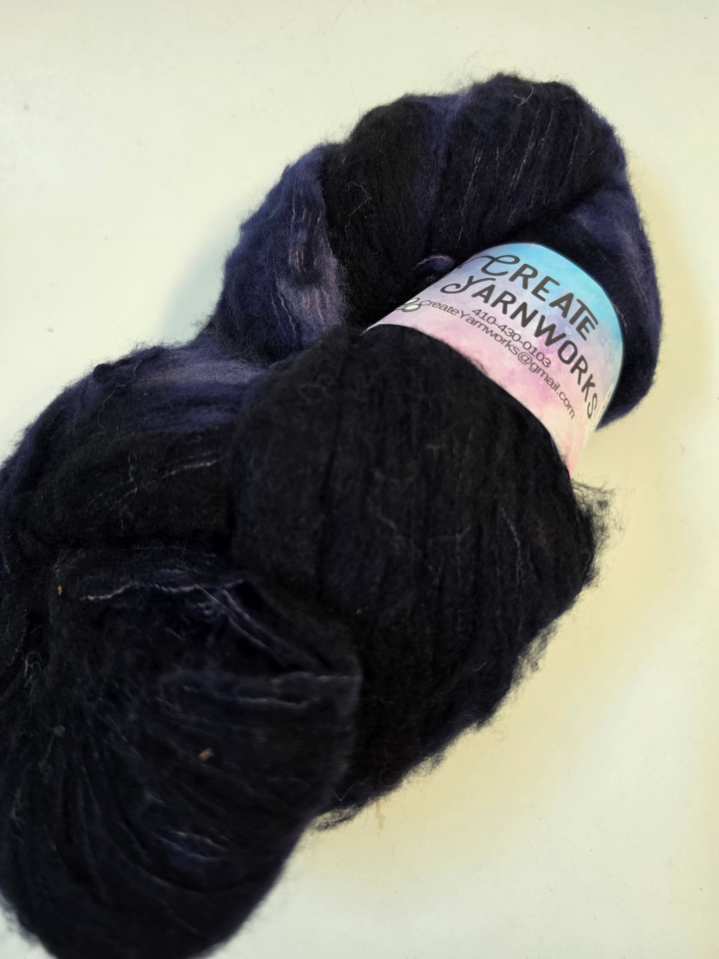 Navy in Brushed Merino Lace Weight Yarn