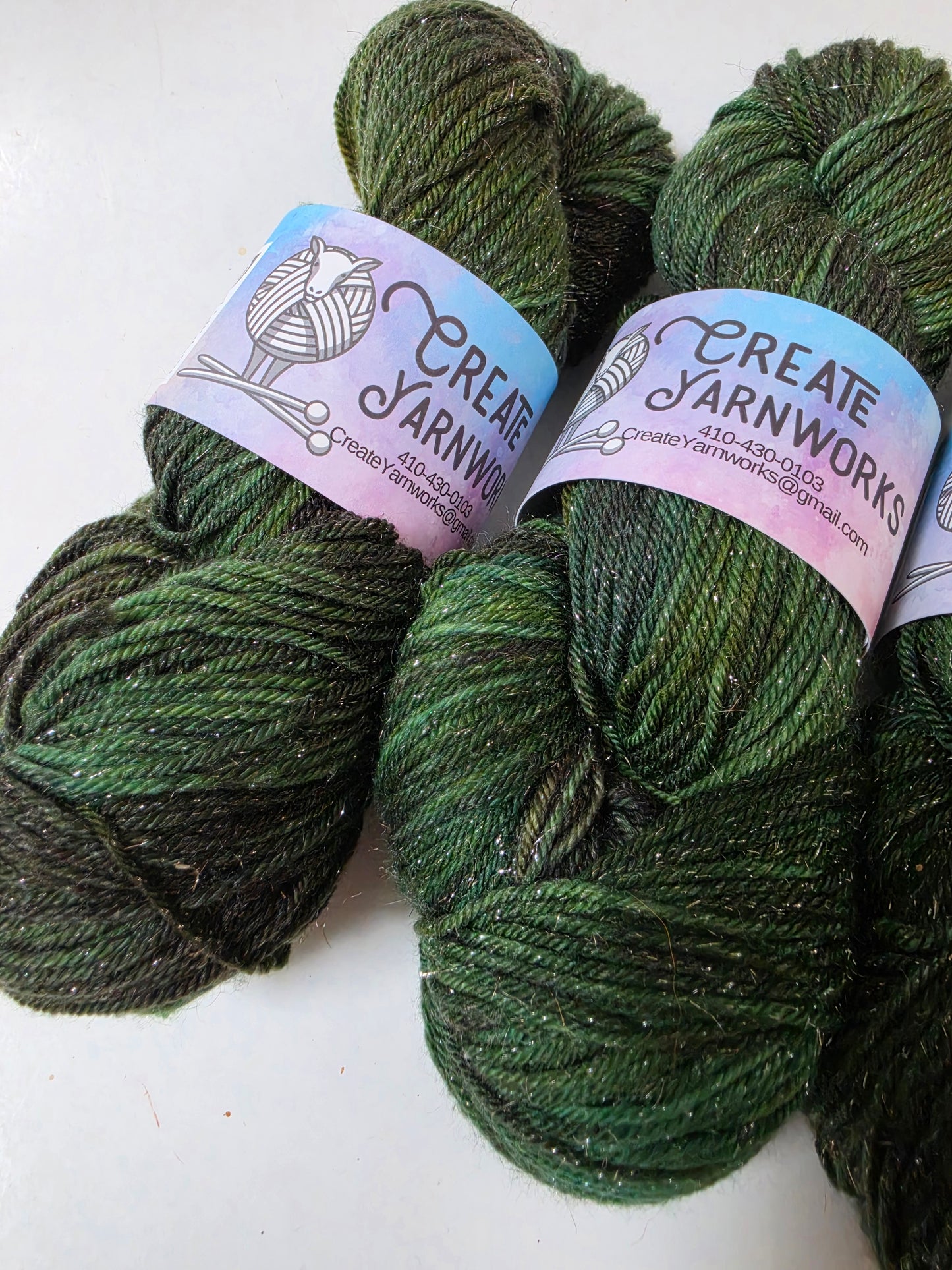 Mossy in Silver Shimmer DK Weight Yarn