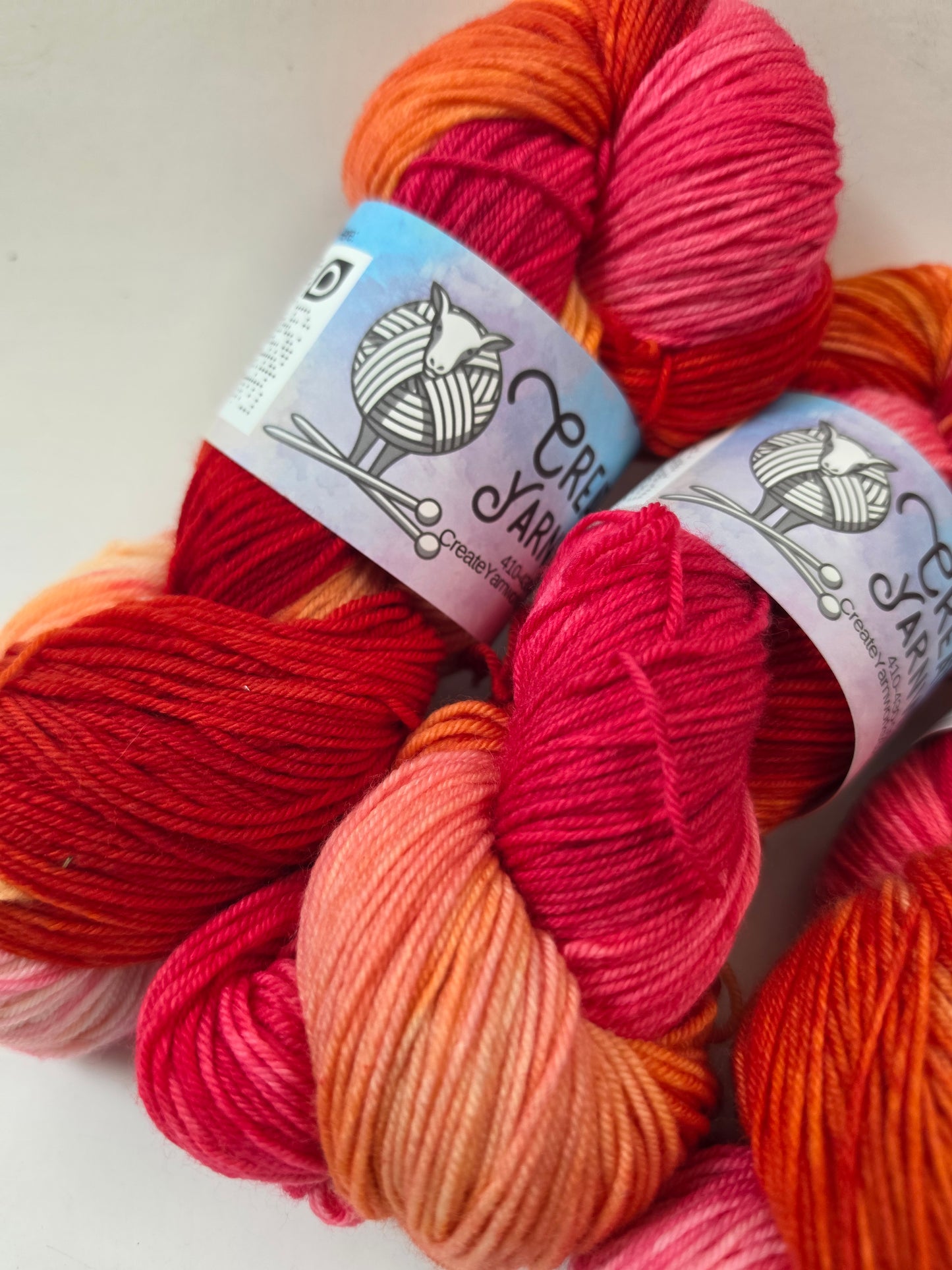 Hibiscus Heat in Merino/Nylon (85/15) Blend Fingering Weight Yarn