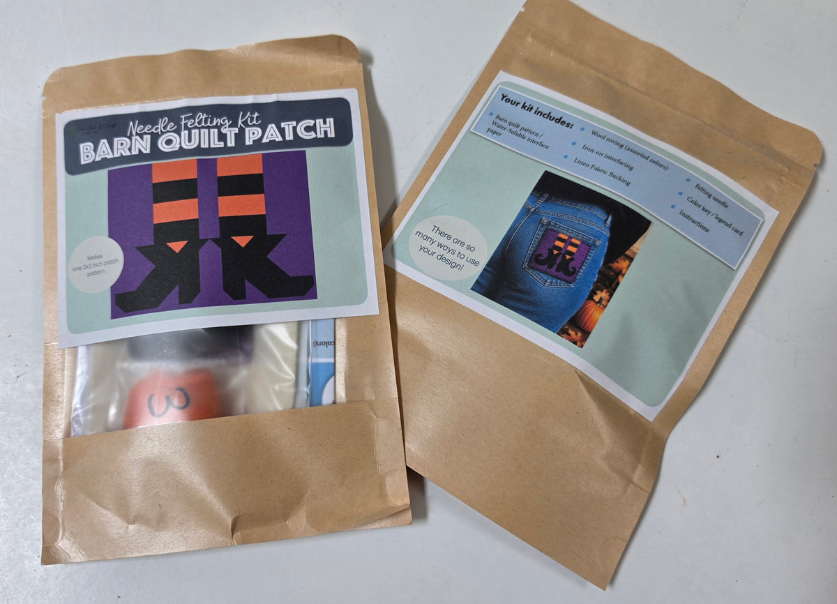 Witch's Feet - Halloween Barn Quilt Patch Needle Felting Kit