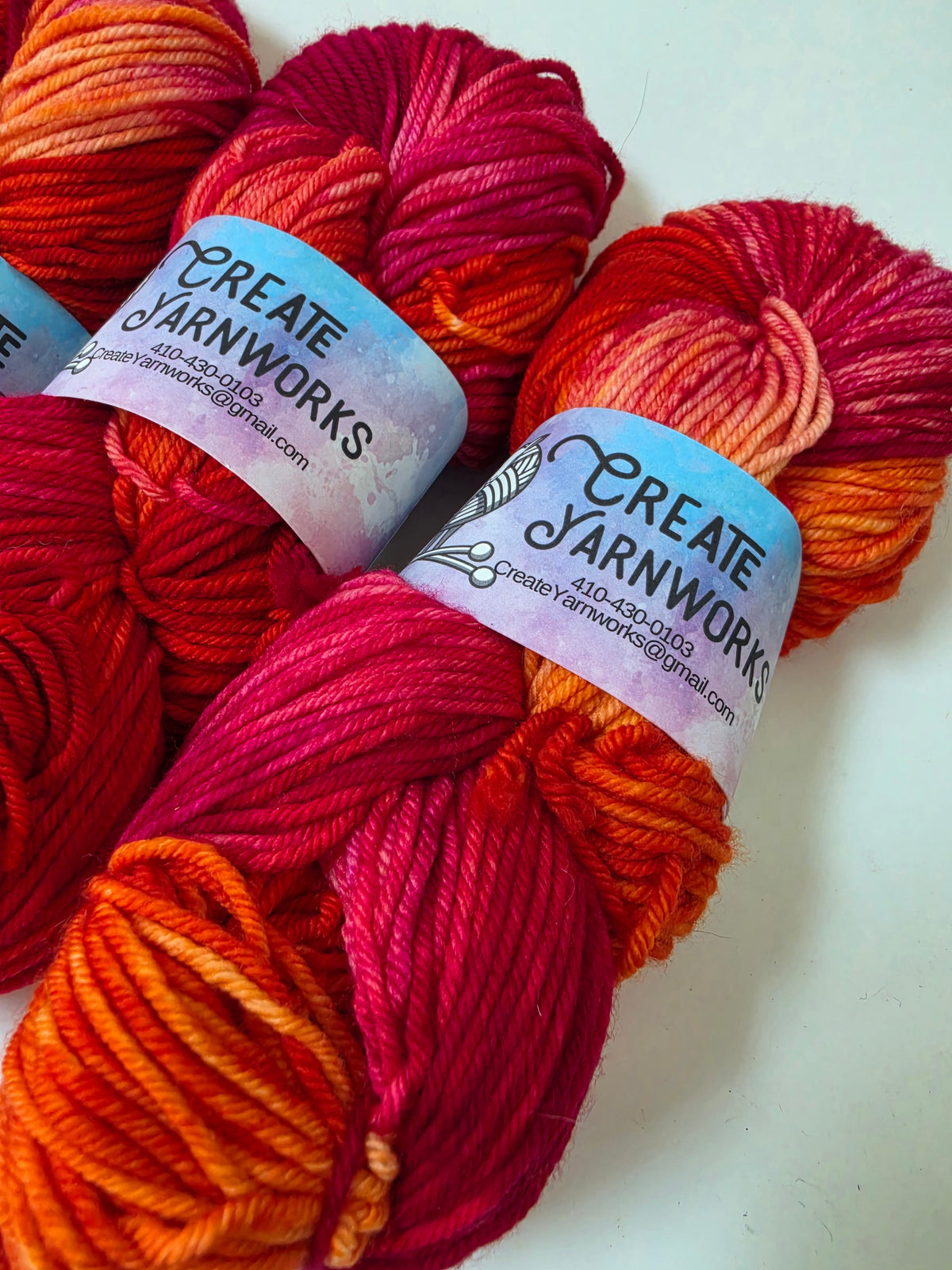 Hibiscus Heat in Superwash Merino Blend DK Weight Yarn