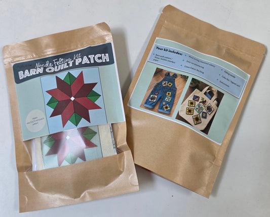 Poinsettia Barn Quilt Patch Needle Felting Kit
