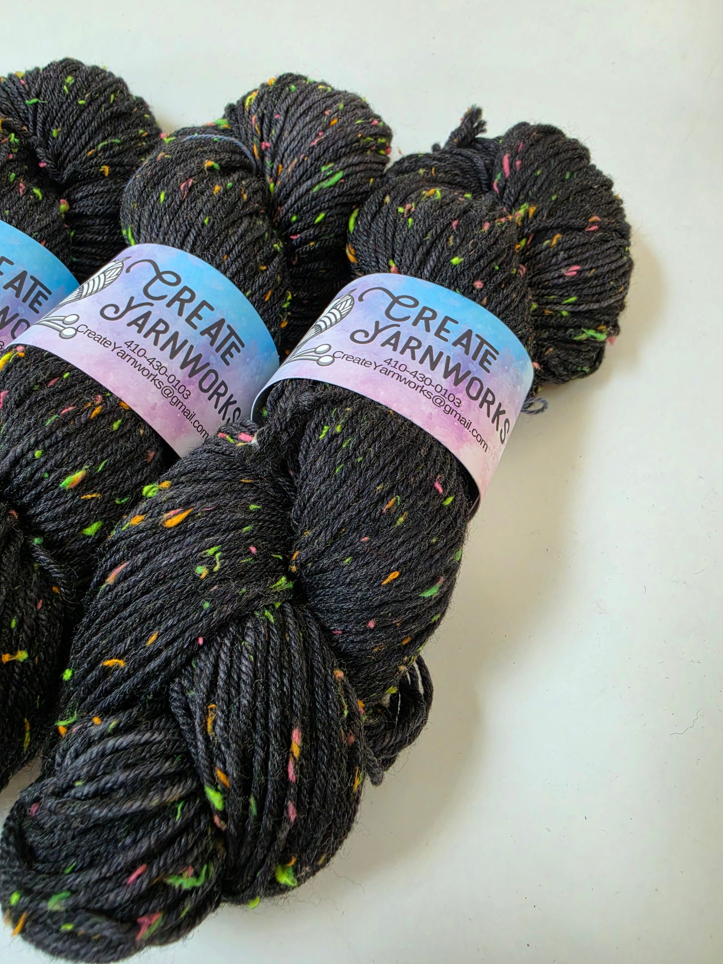Almost Black in DK Merino Neon Tweed Yarn
