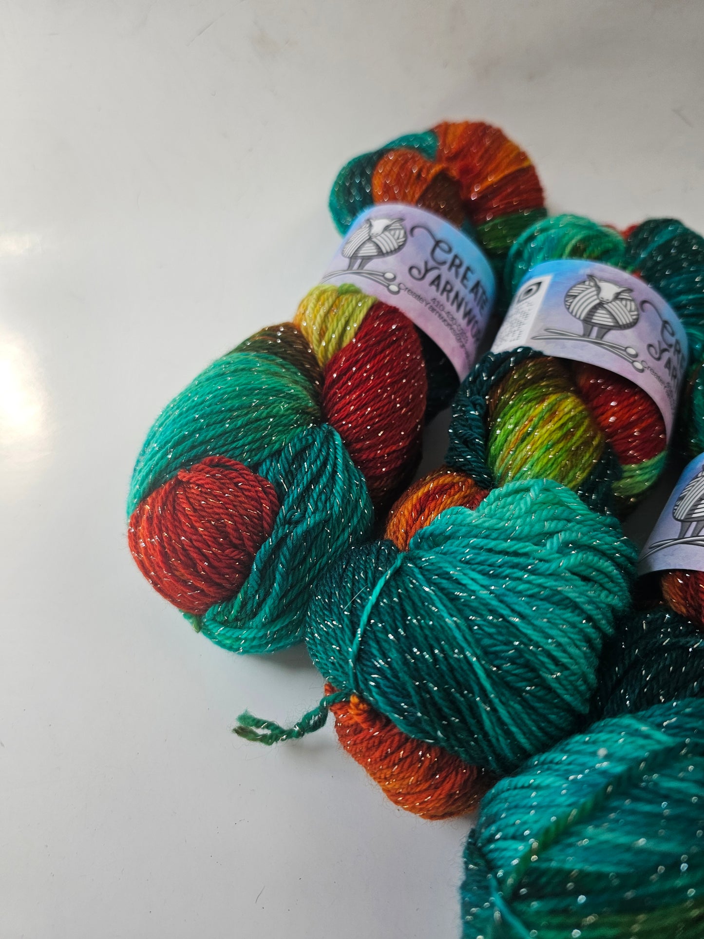 Tortoise Shell in Silver Sparkle Superwash Merino Blend Fingering Weight Yarn