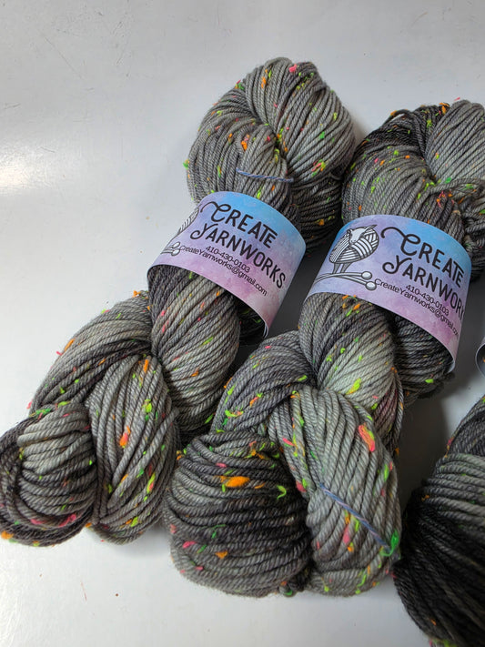 Stormy Skies in DK Merino Neon Tweed Yarn