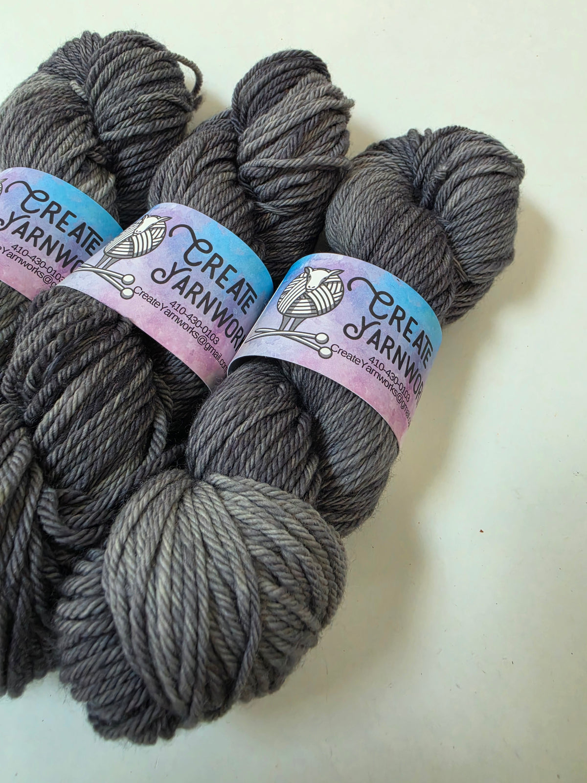 Stormy Skies in Superwash Merino Worsted Weight Yarn