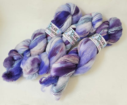 Lavender in Superwash Merino & Stellina Blend 4oz braid