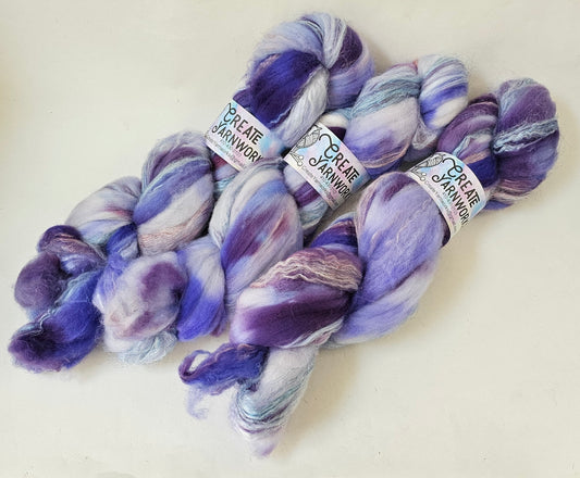 Lavender in Superwash Merino & Stellina Blend 4oz braid