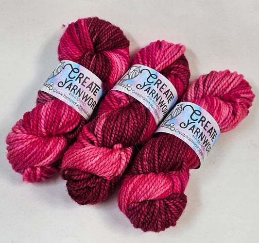 Pretty in Pink in 100% Superwash Merino Bulky Yarn