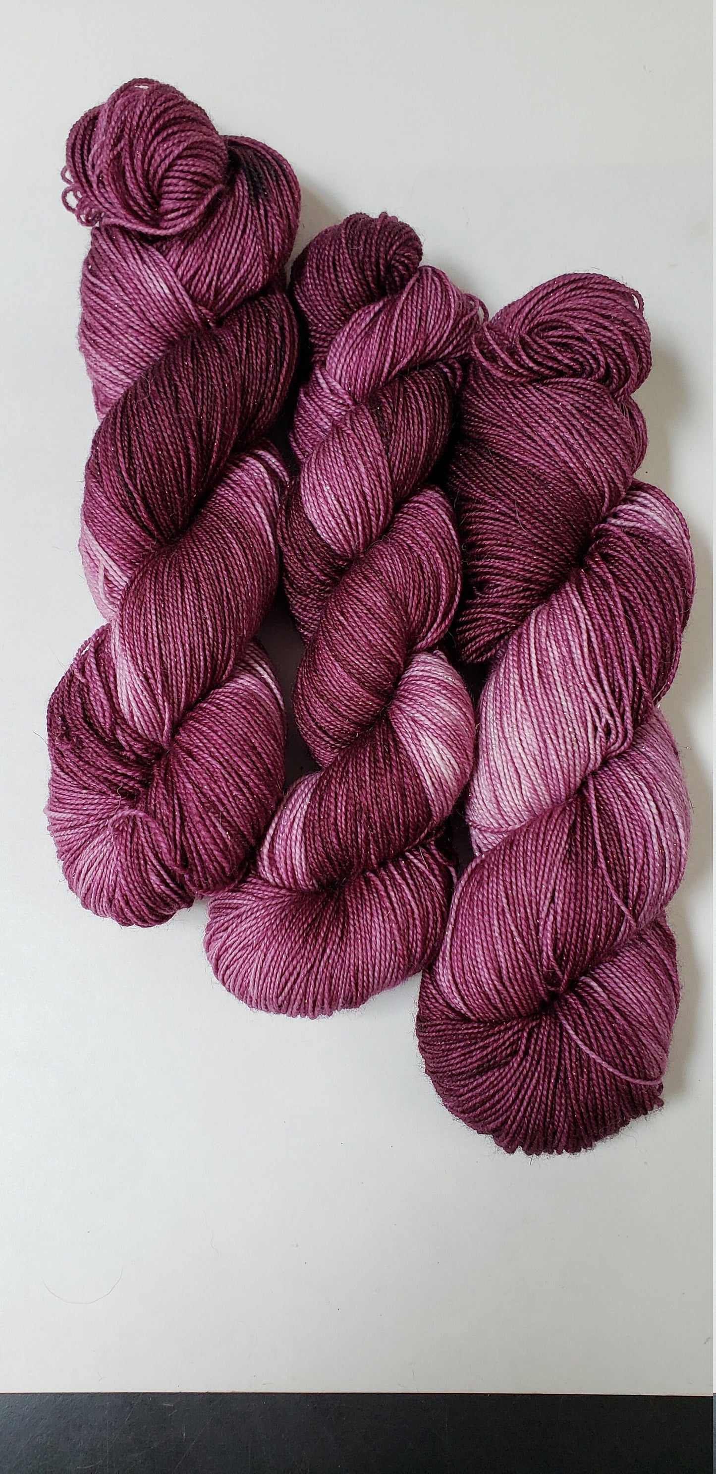 Wine Country in Gold Sparkle Superwash Merino Blend Fingering Weight Yarn