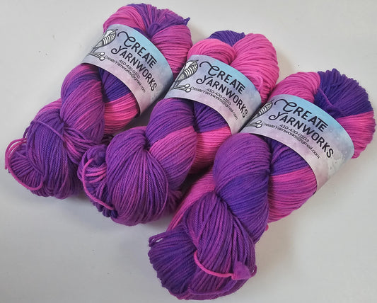 Holiday Purple Neon in Superwash Merino/Nylon (85/15) Blend Fingering Weight Yarn