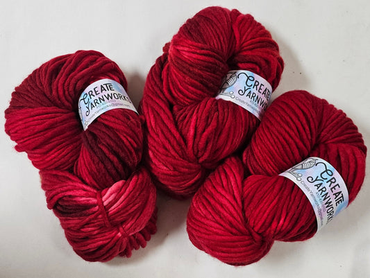 Ragin' Red in 100% Merino Super Bulky Yarn