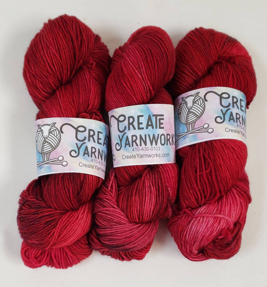 Ragin' Red in Superwash Merino/Nylon (85/15) Blend Fingering Weight Yarn