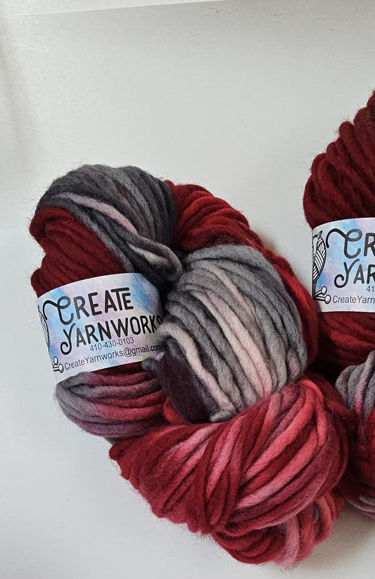 Crimson Slate in 100% Superwash Merino Super Bulky Yarn
