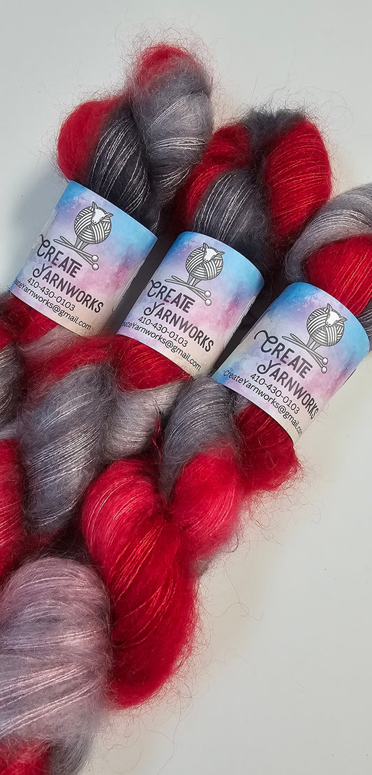 Crimson Slate in Kid Mohair/Silk Blend Lace Weight Yarn