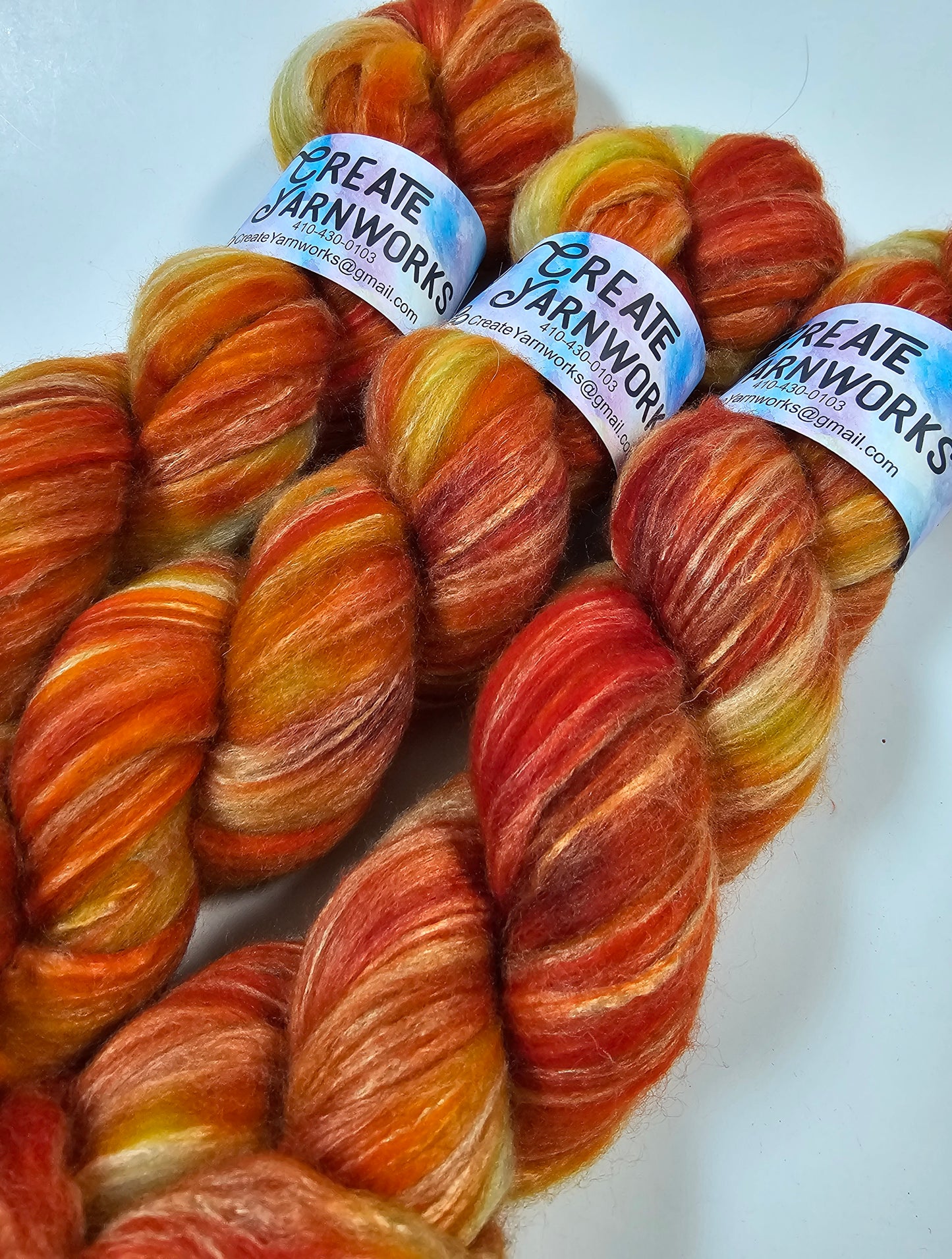 Pumpkin in Merino/Milk Fiber 67/33 blend Top 4oz braid
