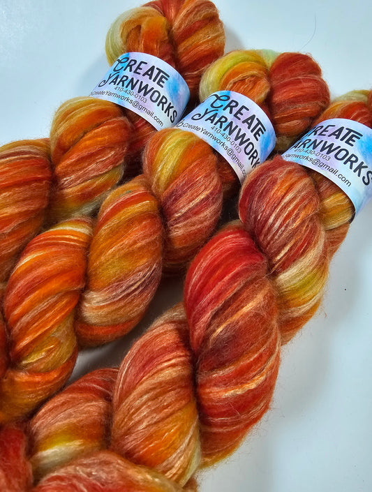 Pumpkin in Merino/Milk Fiber 67/33 blend Top 4oz braid