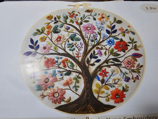 Floral Tree of Life Embroidery Kit