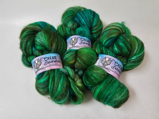 Seaglass in Merino/ Brown Alpaca/ Camel/ Mulberry Silk blend Top 4oz braid