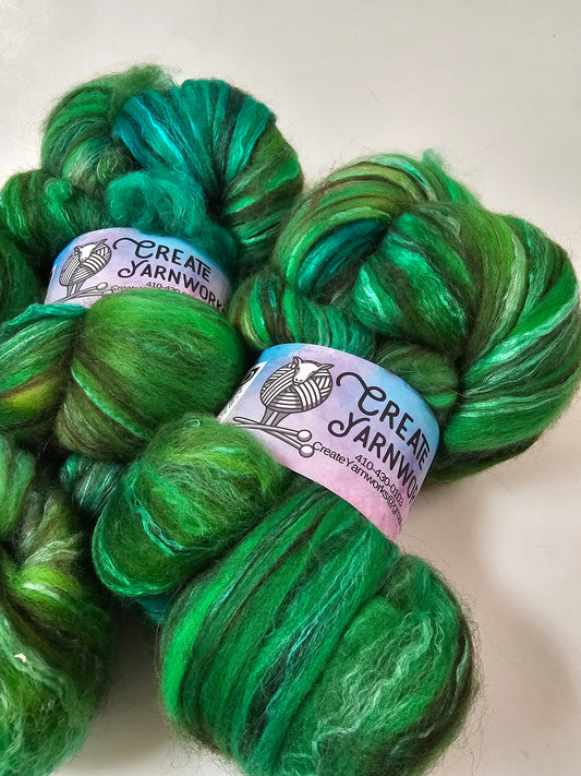 Seaglass in Merino/ Brown Alpaca/ Camel/ Mulberry Silk blend Top 4oz braid