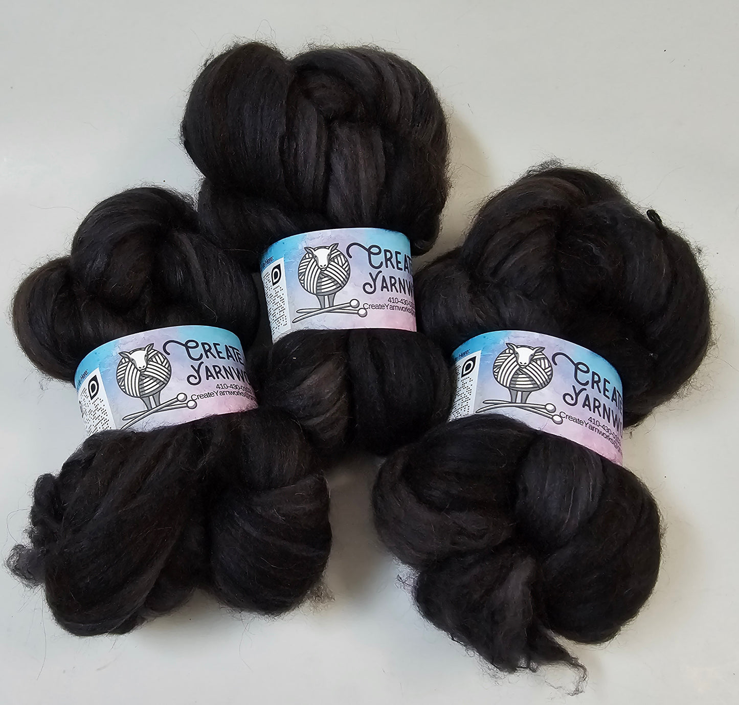 Almost Black in Merino/ Brown Alpaca/ Camel/ Mulberry Silk blend Top 4oz braid