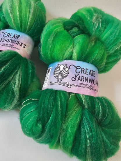 Irish in Targhee, Bamboo and Silk Top Roving Custom Blend 4oz braid