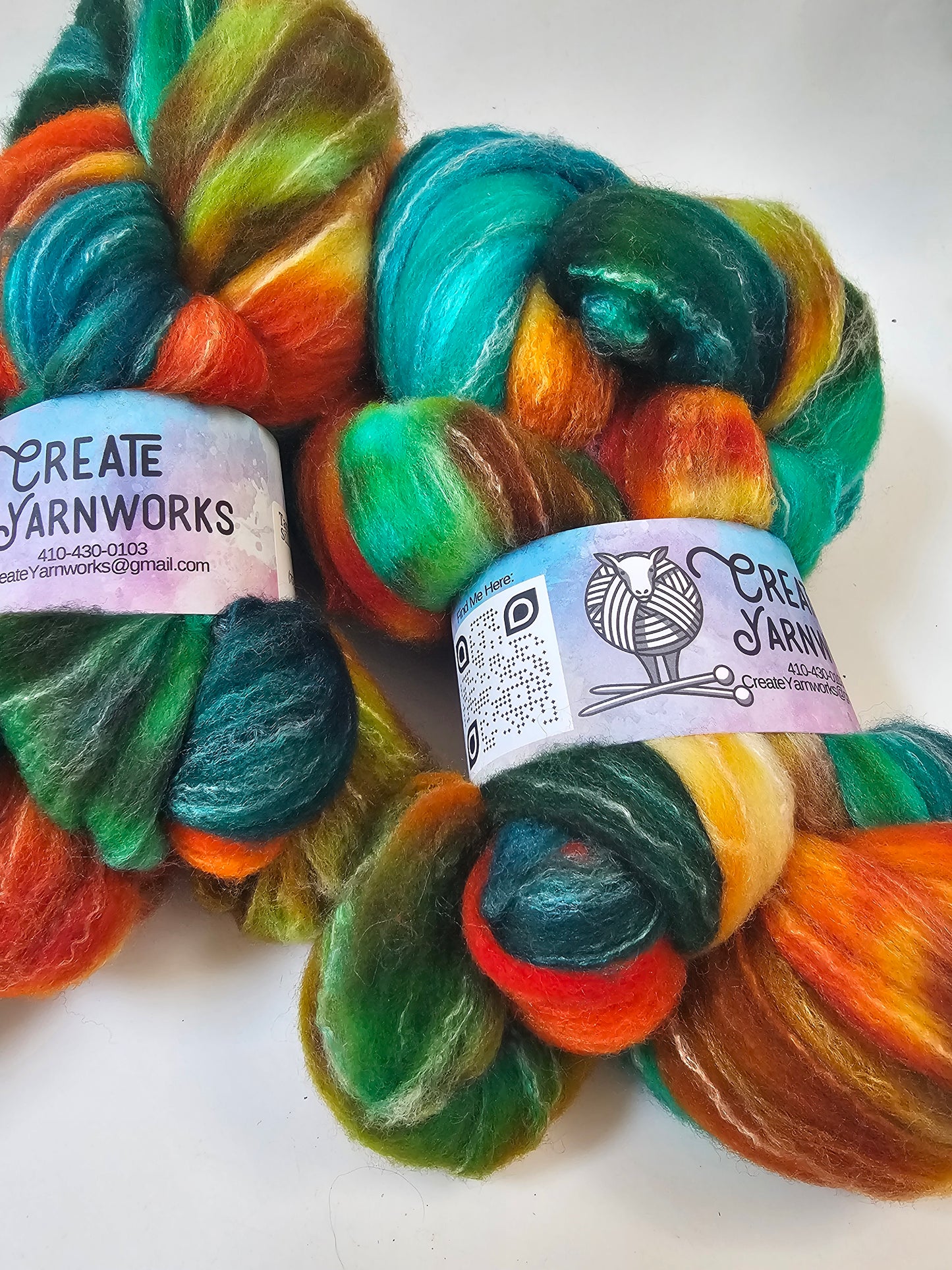 Tortoise Shell in Targhee, Bamboo and Silk Top Roving Custom Blend 4oz braid