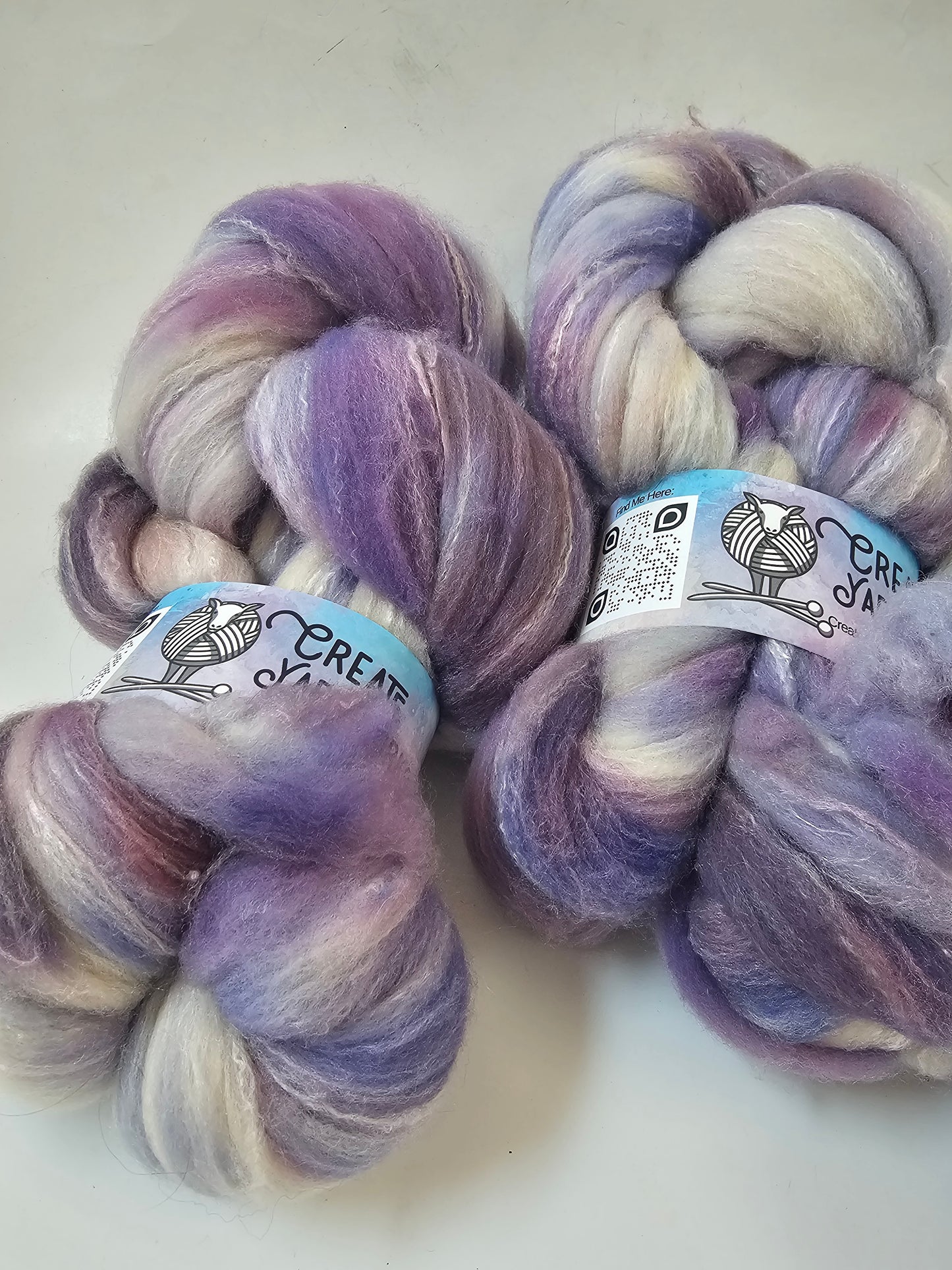 Lavender in Targhee, Bamboo and Silk Top Roving Custom Blend 4oz braid
