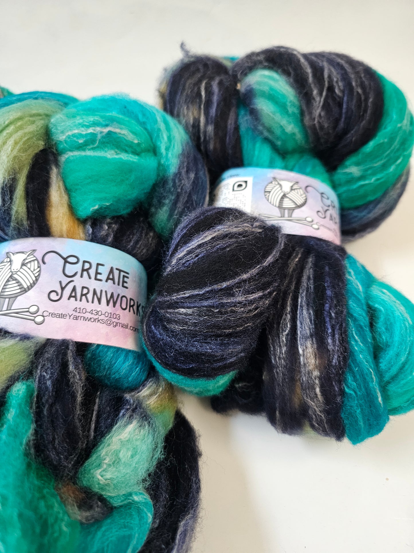 Mermaid's Tide in Targhee, Bamboo and Silk Top Roving Custom Blend 4oz braid