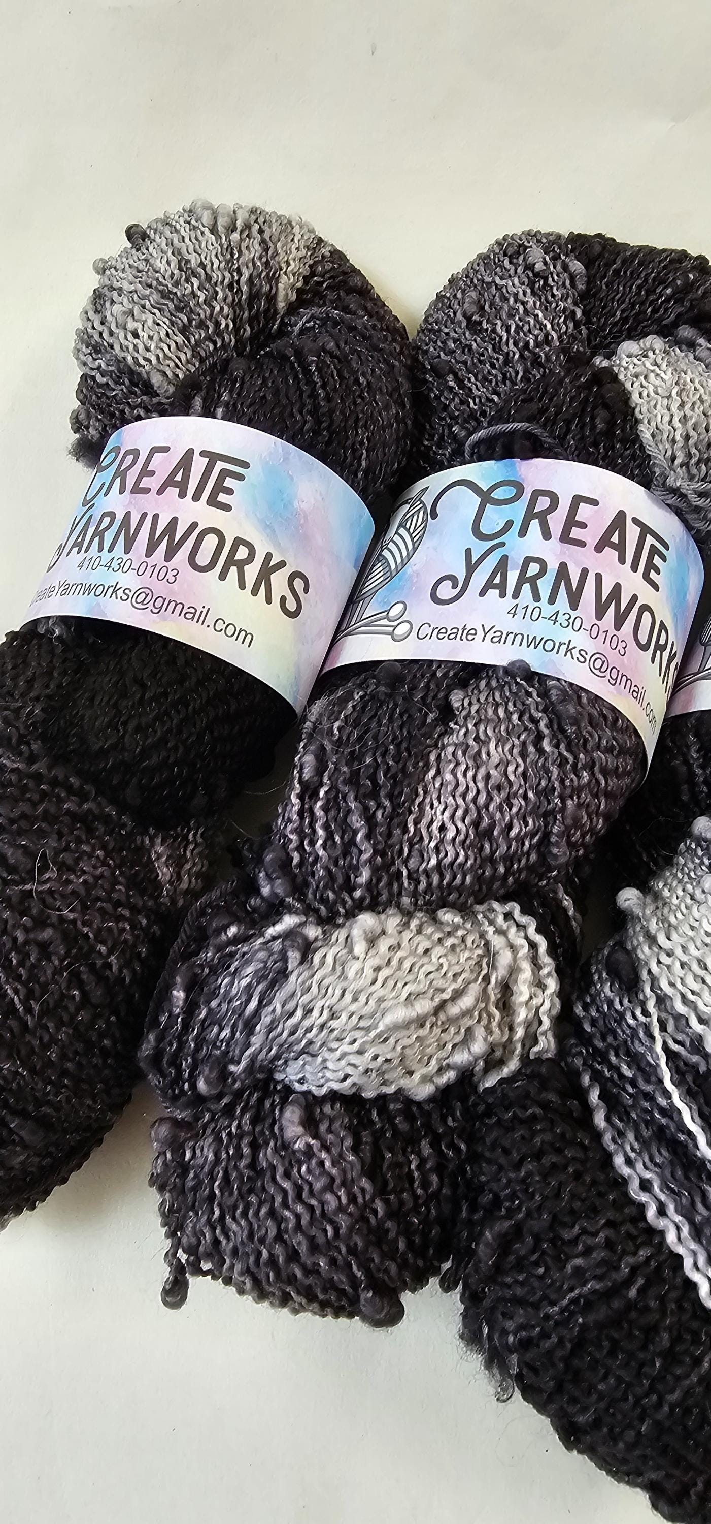 Almost Black in Slub Superwash Merino/Nylon (90/10) Blend Fingering Weight Yarn