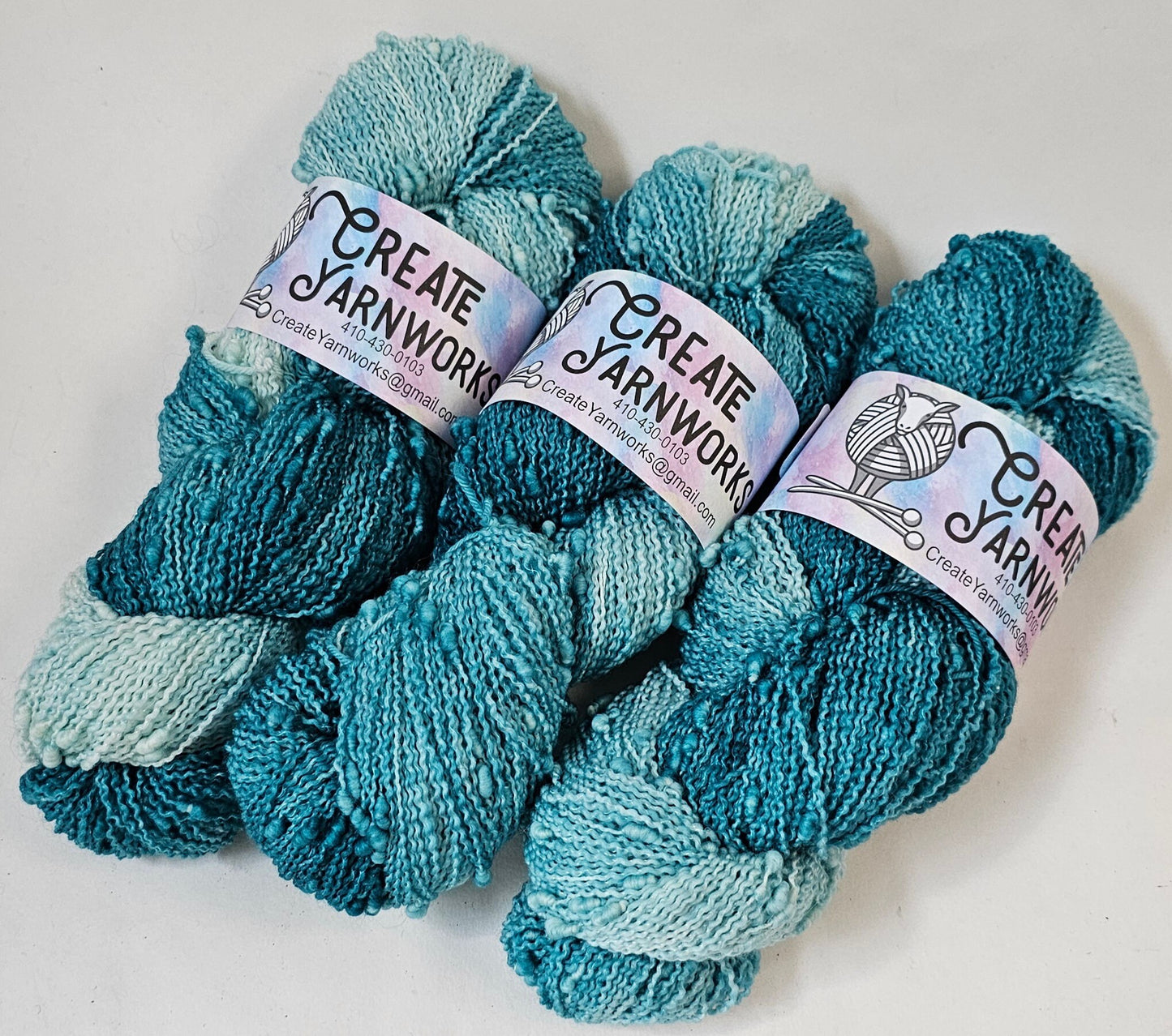 Tempting Teal in Slub Superwash Merino/Nylon (90/10) Blend Fingering Weight Yarn
